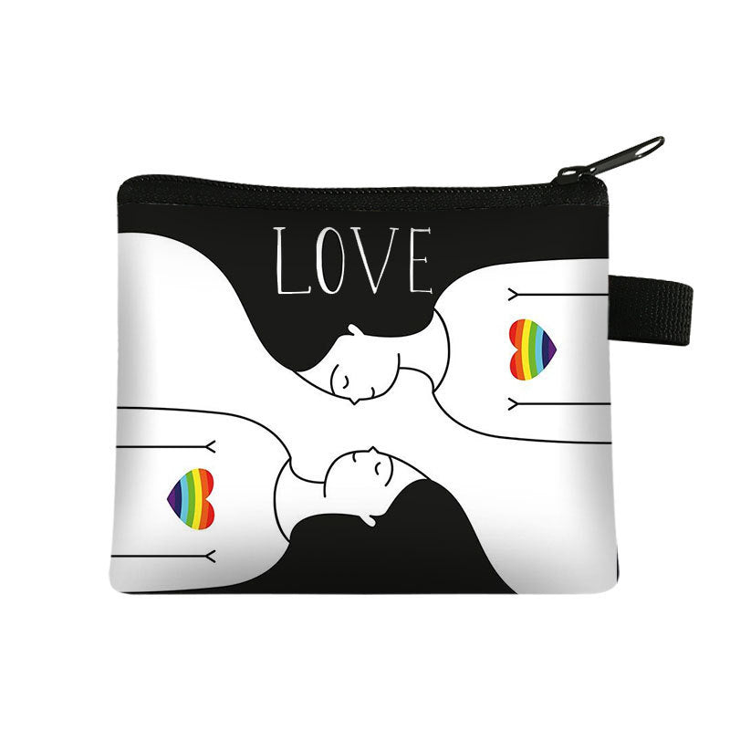 Fashion Color Printing Coin Purse Polyester Portable