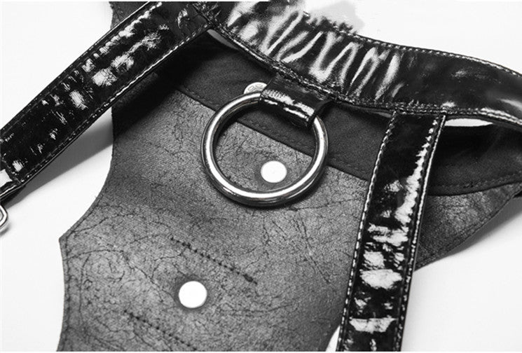 Steampunk Goth Leather Vest Stage Accessories