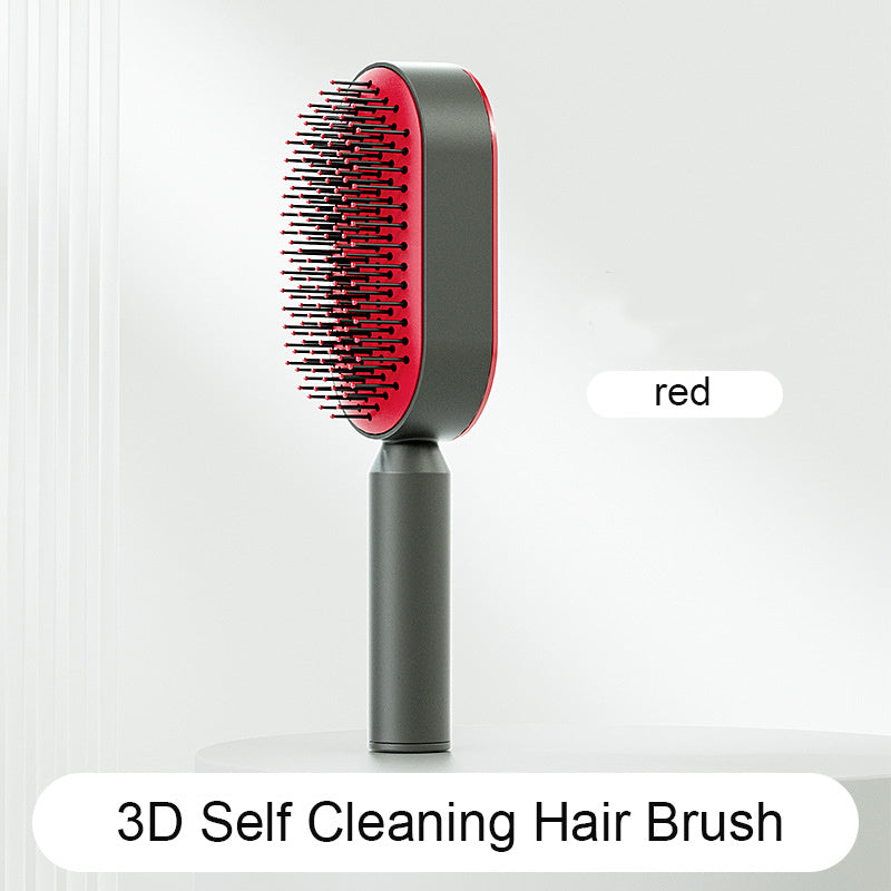 Self Cleaning Hair Brush For Women One-key Cleaning Hair Loss Airbag Massage Scalp Comb Anti-Static Hairbrush