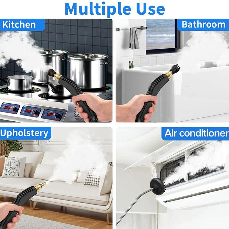 Portable Handheld Steam Cleaner, High Temperature Pressurized Steam Cleaning Machine with Brush Heads, Suitable for Kitchen Furniture Bathroom Car, Steam Cleaning Tools